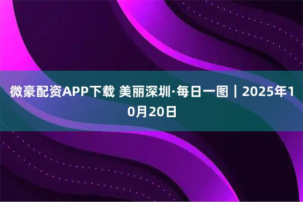 微豪配资APP下载 美丽深圳·每日一图｜2025年10月20日